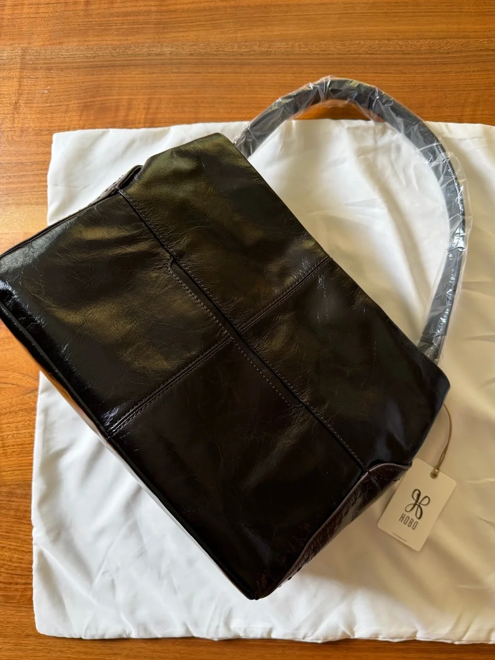 HOBO Seneca Black Genuine Leather Top-Handle Hobo Shoulder Bag
